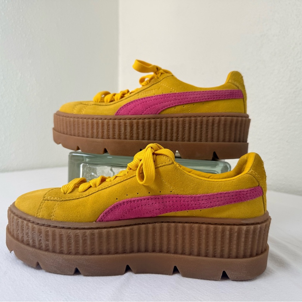 PUMA x FENTY Rihanna Stacked Suede Platform Creeper Sneakers Pink